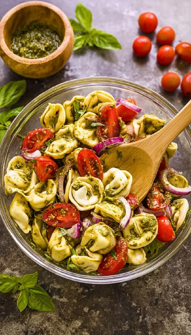 Pesto Tortellini Pasta Salad