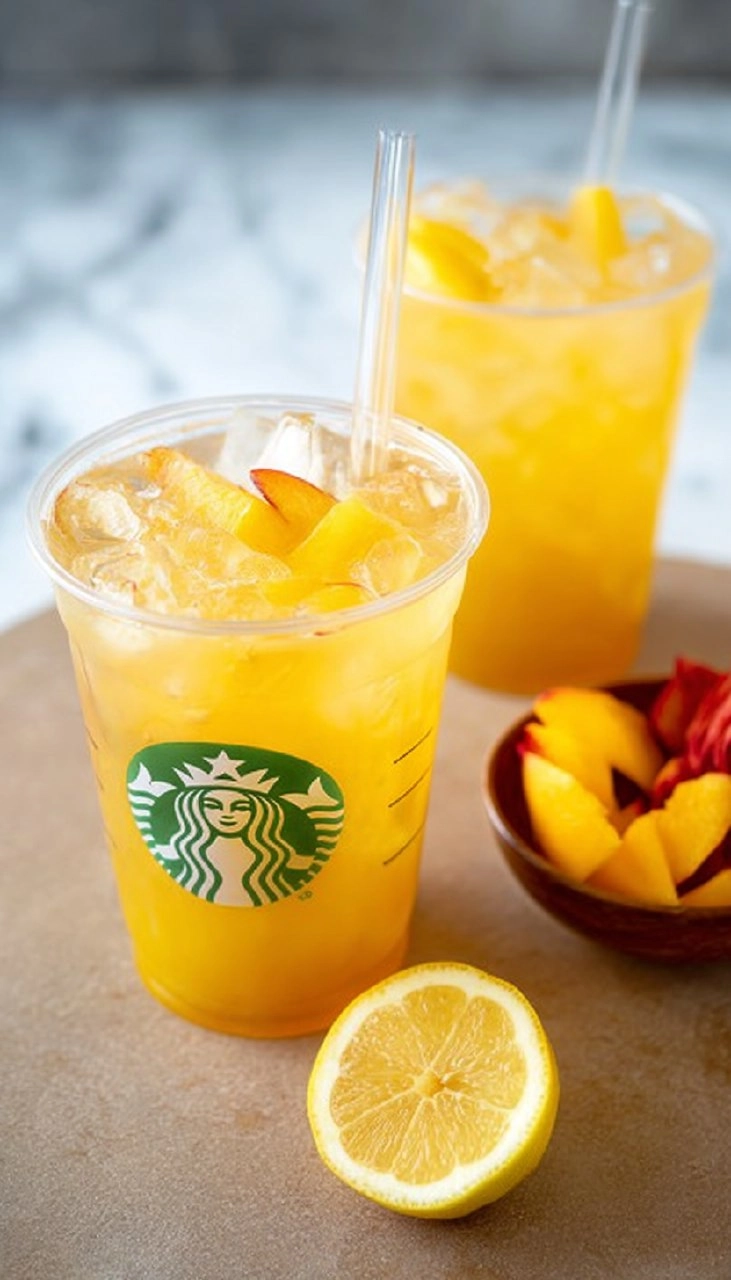 Starbucks Iced Peach Green Tea Lemonade 33 Starbucks Iced Peach Green Tea Lemonade